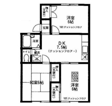 ウォーターパーク塚本D棟の物件間取画像